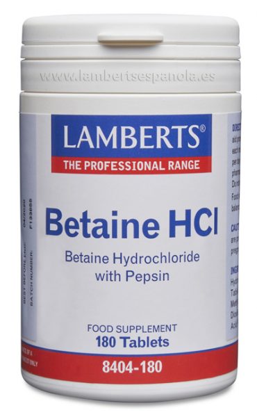 BETAINA HCL 180 TABLETAS LAMBERTS