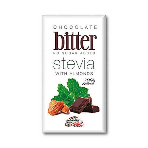 Chocolate C_Almendras Stevia 100Gr