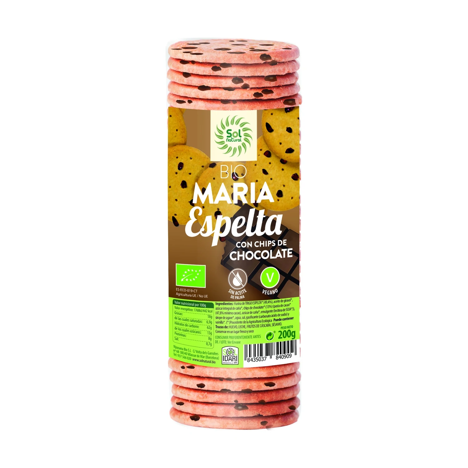 Galletas Esp.Choco 170Gr Solnatural